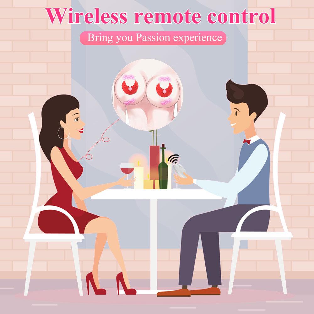 Remote Control Mini Nipple Vibrator with 10 Vibration Modes BDSM Vibrating Nipple Clamps Adult Sex Toy for Women Couples Sexual