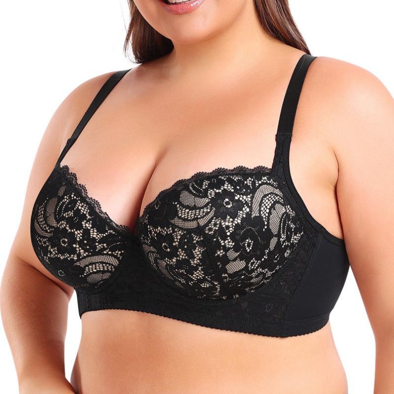 Oversized Comfort Push-Up Underwire Adjustable Lace Bra