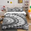 Mandala Pattern Black and White Bedding Set Bedding set (1 duvet cover, 2 pillowcases, duvet not included)