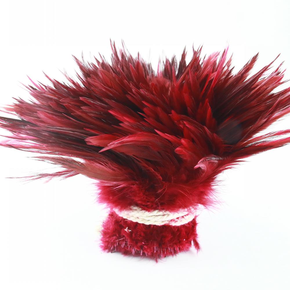 

13 цветов Натуральные куриные перья полосками 5-6 дюймов на нити Петушиные перья для рукоделия вино красного