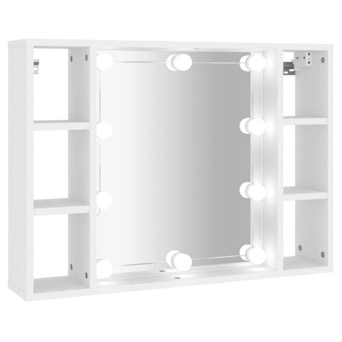 Armoire à miroir - vidaXL - 76x15x55 cm - LED - Bois d'ingénierie - Salle de bain