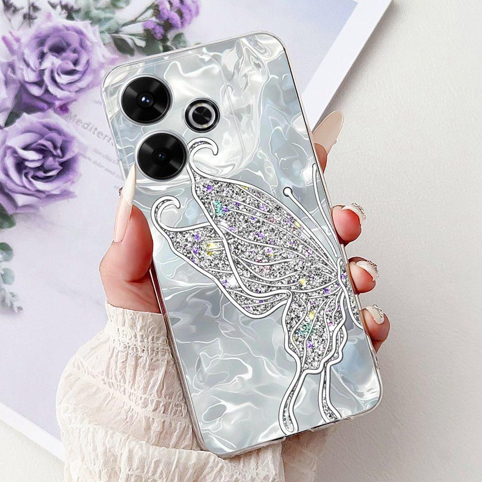 Clear Casing For Xiaomi Poco M6 Plus Cover For Xiaomi Poco M6 4G Case Luxury Butterfly Love Fashion Flowers Cool Lion Painted