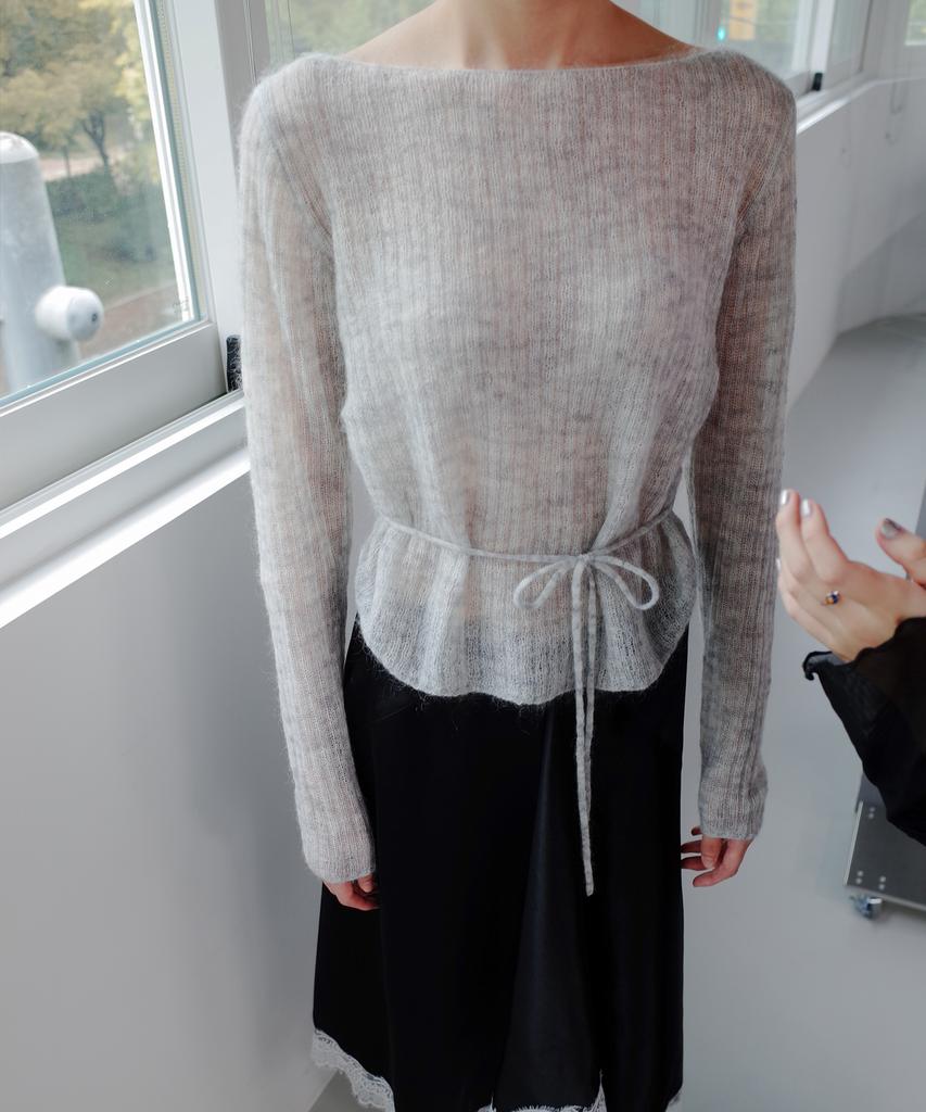 Gilyeong Mohair Tie Knit_Light Gray