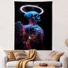 "Glowing Skeleton Angel On Black Background" Patterned Tapestry Home Decor, Suitable for Bedroom and Living Room, Gift