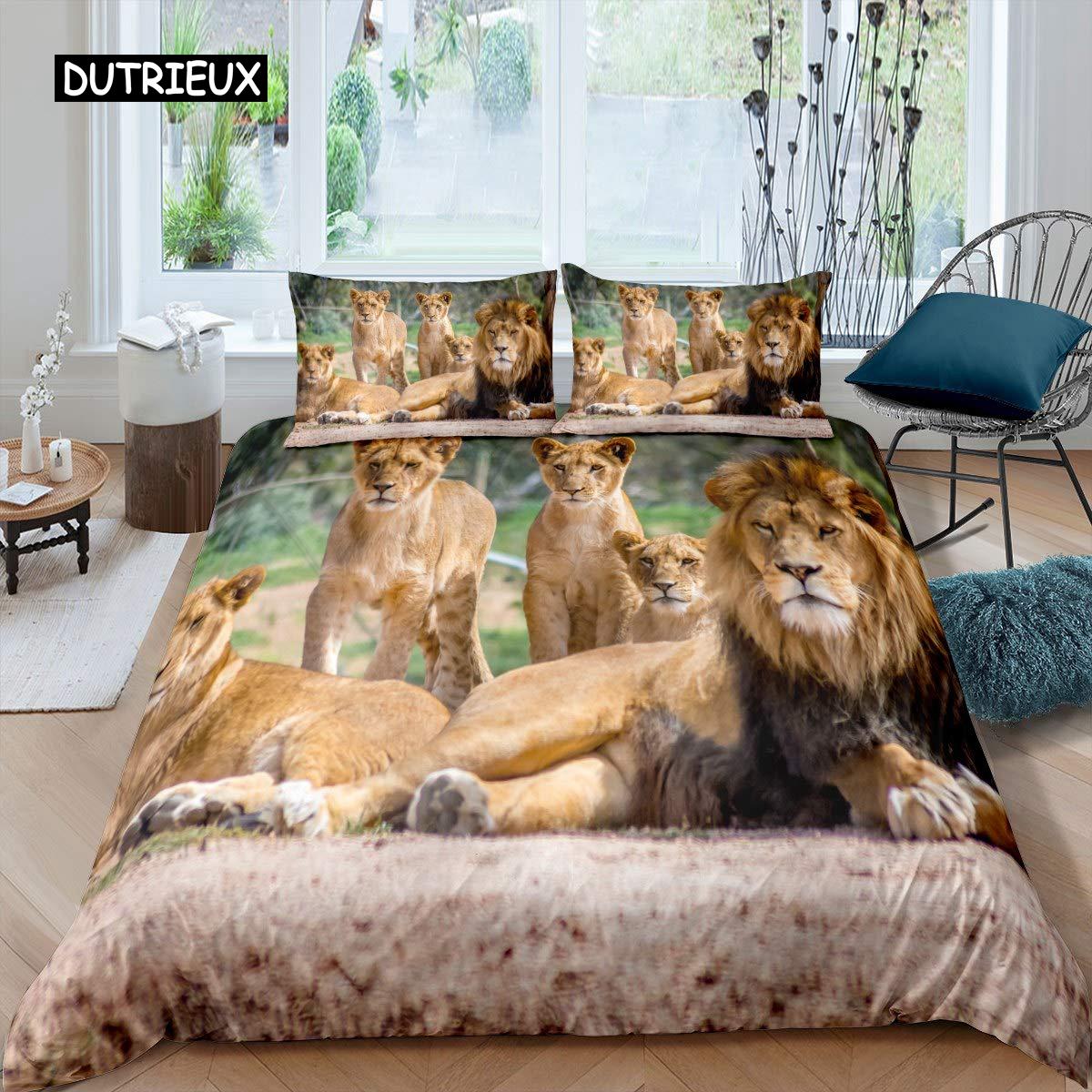 

Warm Comfortable Black Lion Bed Pillow Three Piece Quilt Comforter (quilt)-EU Single(135*200cm)3pcs