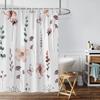 1 Piece Of 180X180Cm Pink Ink Floral Digital Printing Shower Curtain Partition, Bathroom Waterproof And Mold Resistant