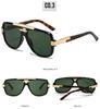 Trendy European-American Retro Square Frame Men's Metal Sunglasses