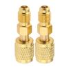 2Pcs R32 R454B Refrigerant Brass Adapter Left-Hand 1/4" Female To 1/4" Male Reverse Thread Low-Loss HVAC Quick Connect Fittings