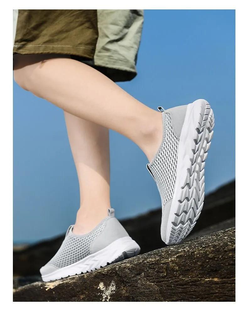 Tênis de corrida unissex elegantes e respiráveis ​​tênis de malha casual
