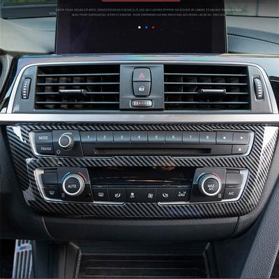 Fibra de Carbono ABS Painel CD Console Central Carro Moldura Decorativa Decoração Para BMW Série 3 4 F30 3GT F34 F36 Interior Automóvel