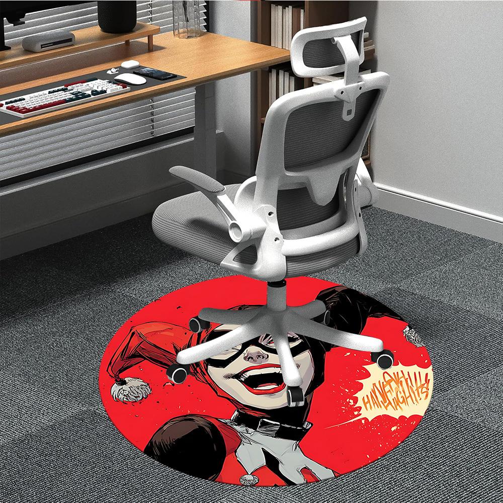 

1pc Harley Quinn Joker Office Round Area Rug, Under Office Chairs Bedroom Living Room Home Decor, Room Deco, Available in Various Sizes 80cm