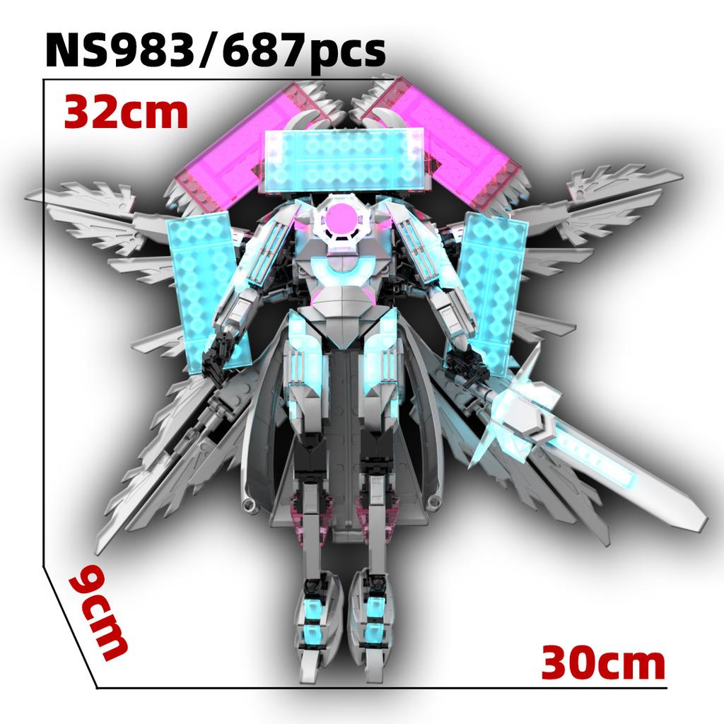 toilet Man monitoring man building blocks Skibidi toilet toy Children's Battle Axe Guitar Sound Man