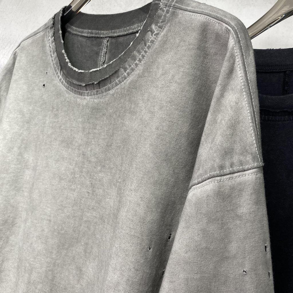 T-shirt 100 % coton délavé 250 g/m², motif personnalisé, pour homme