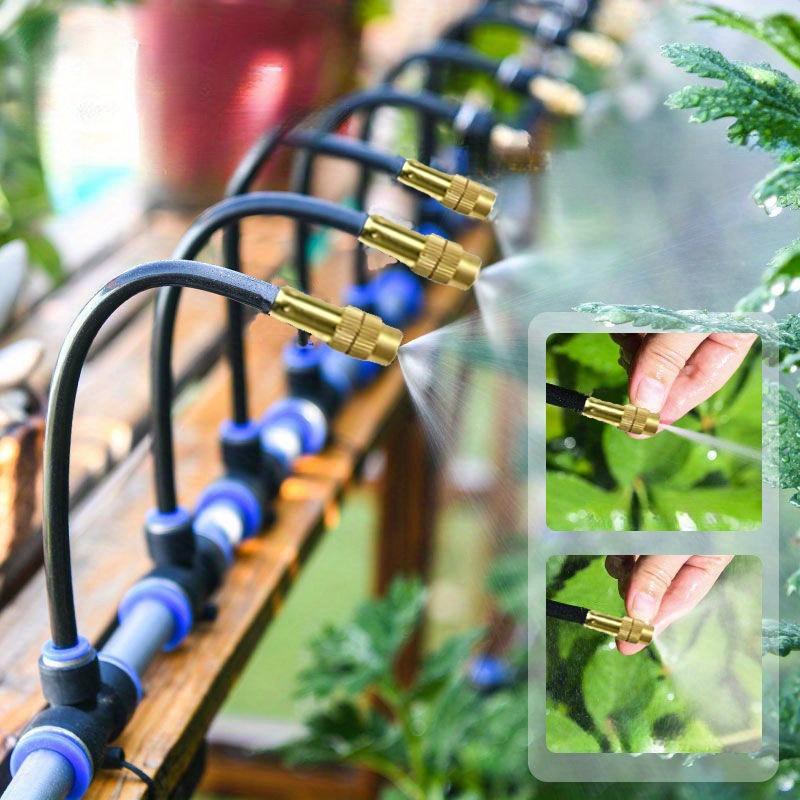 20m Micro Drip Irrigation Kit with Adjustable 7.87 Brass Mist Nozzle - Automatic Watering System for Efficient Gardening, Balcony & Greenhouse Use