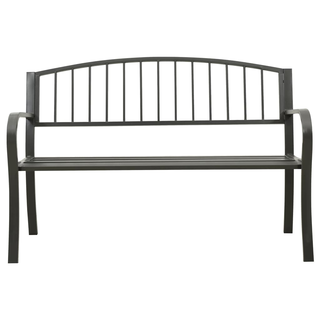 Vidaxl Ławka Ogrodowa, Szara, 120 Cm, Stalowa