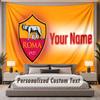 Custom Name Text Tapestry AS Roma FC Personalized Polyester Wall Tapestry For Bedroom And Room