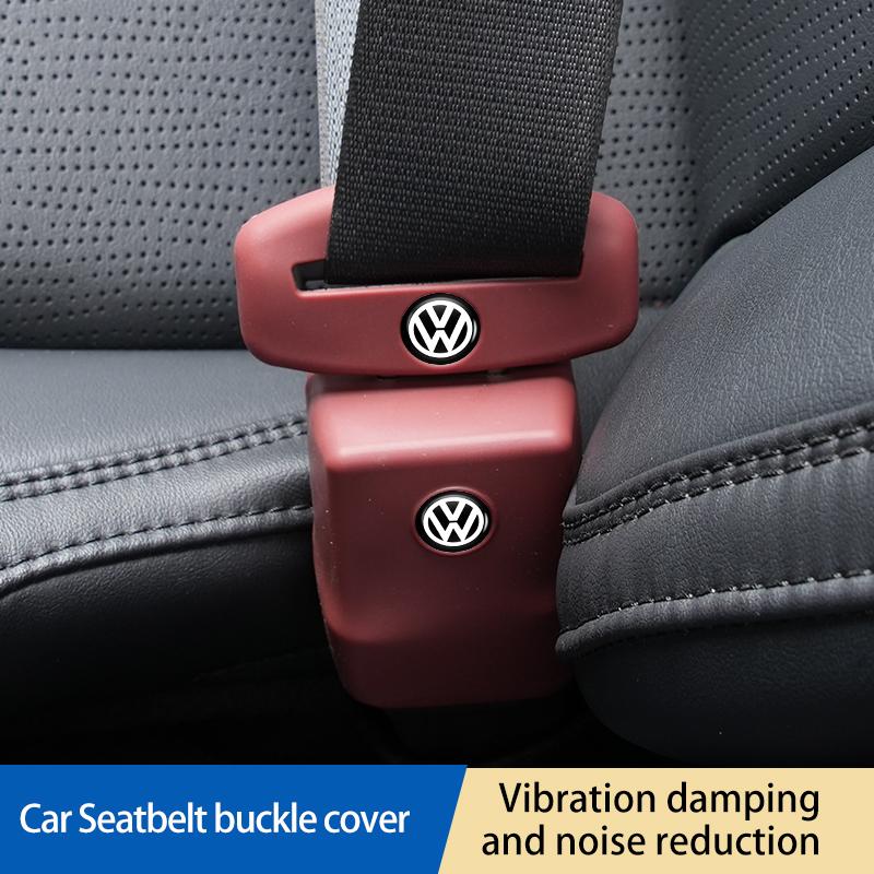 ear1 Car Silicone Seat Belt Buckle Covers Scratch-Resistant Protective Covers Car Interior Accessories For VW Golf Polo Tiguan Passat