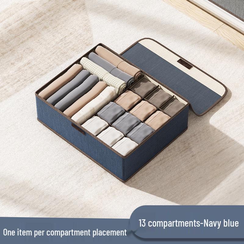 Three-in-One Cotton Linen Underwear & Sock Drawer Organizer for Home Dorms