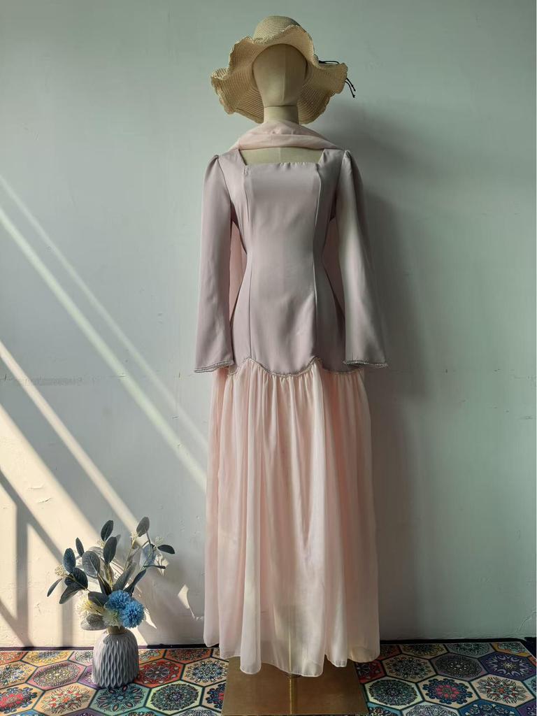 2025 Elegant Retro European Court Style Long Sleeve Dress