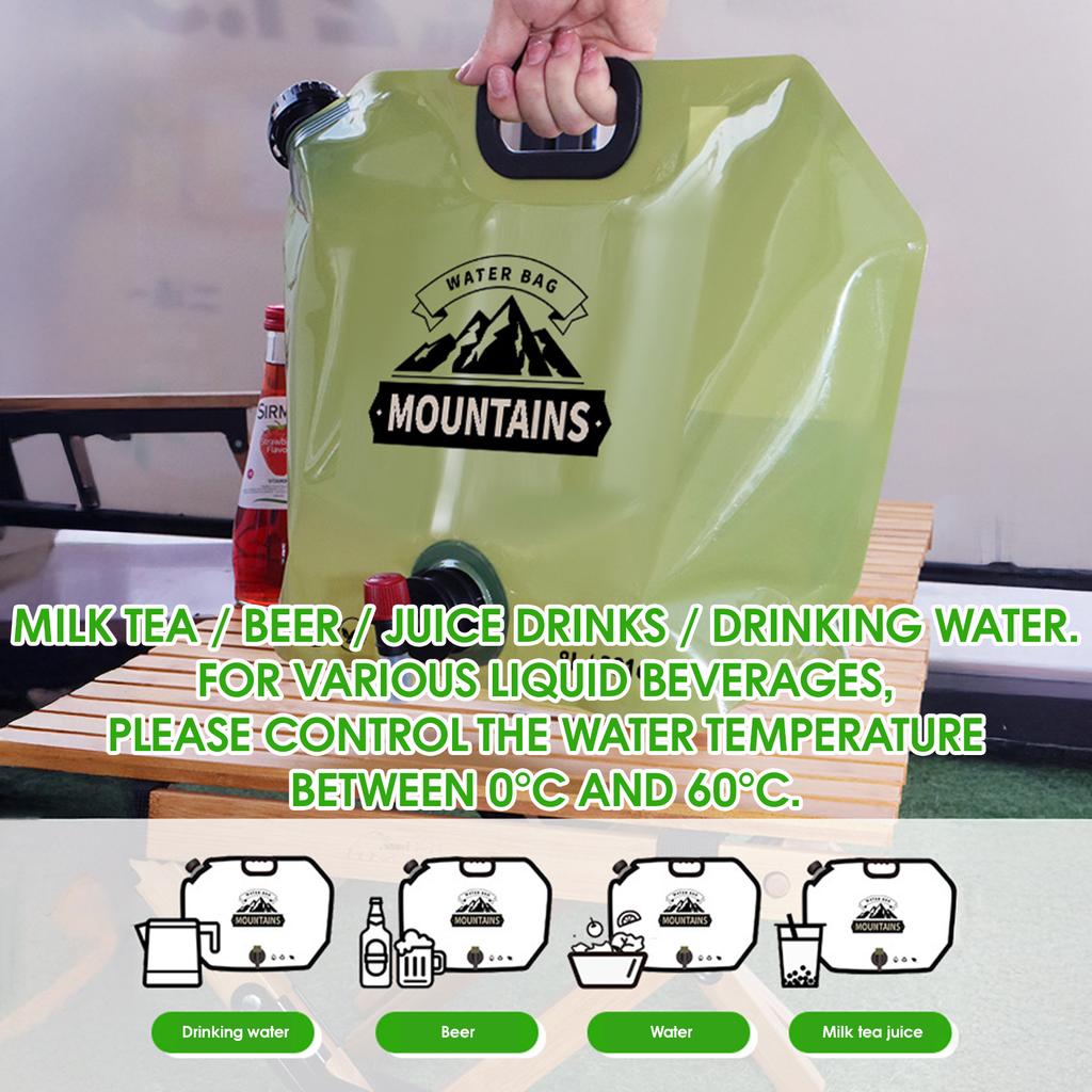 Collapsible Water Containers 8L Reusable Portable Water Bag for Barbecues Sports Festivals Parties