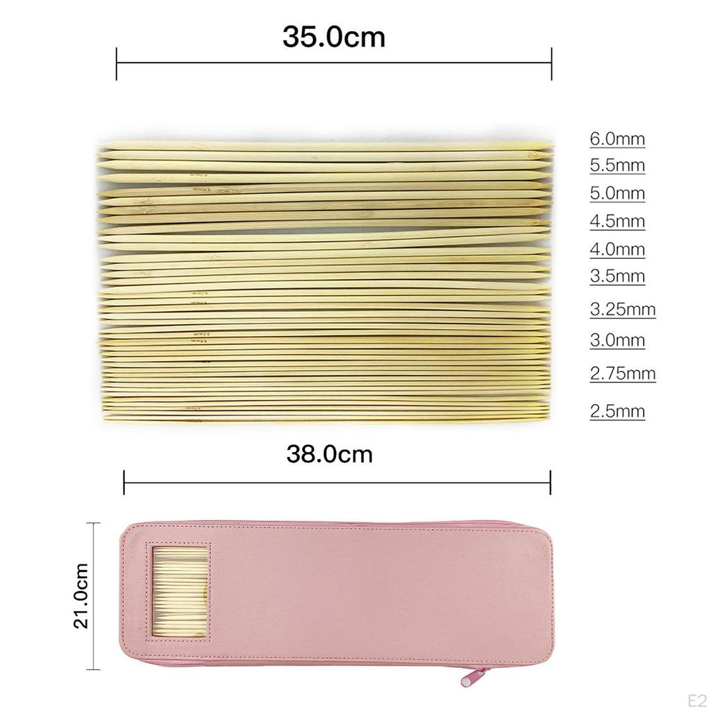 Bamboo Knitting Tools Double Pointed Weave Beginners with Storage Bag Professional Indoor 2.5mm-6mm