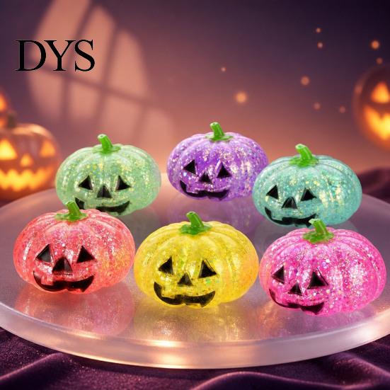 Hand Therapy Toys Halloween Glitter Pumpkin Stress Ball, Head Squeeze Toy for Tension Relieving Relief, Creepy Fidget Party Favors