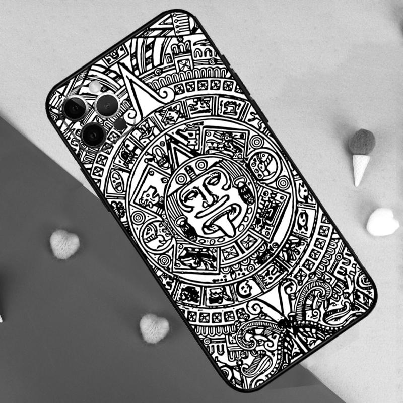 Aztec Calendar Mayan Native Stone Phone Case For iPhone 17 Pro Max 14 15 16 Plus 11 Pro Max 12 13 Mini 16e 17 Air Back Cover