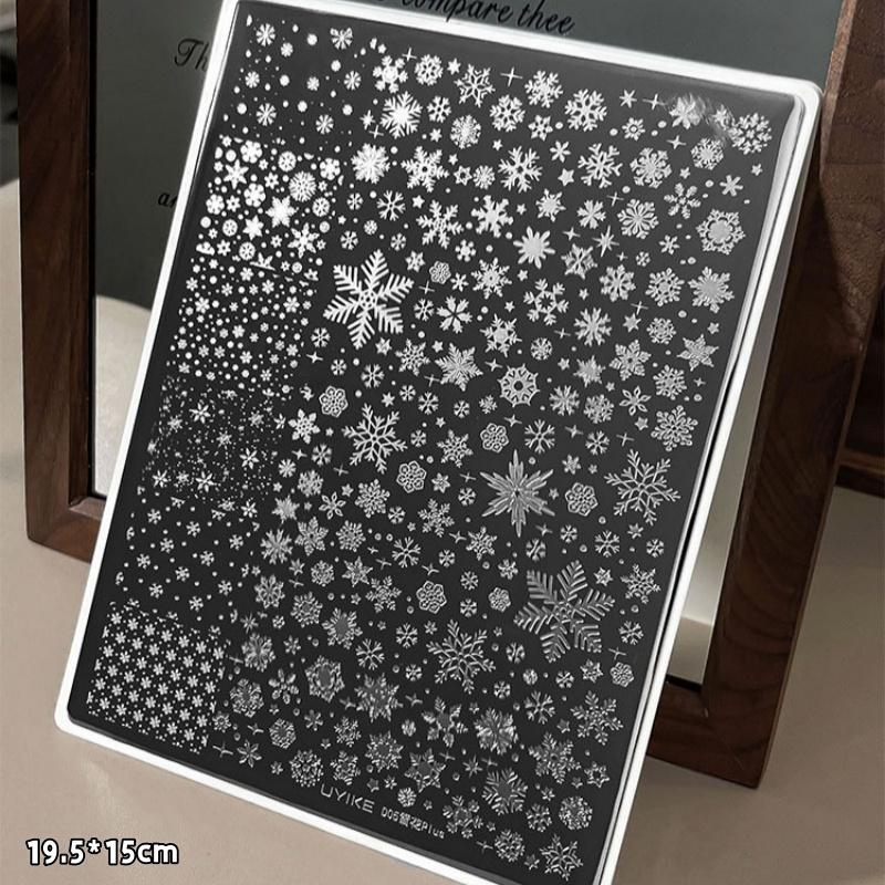 New Year Winter Nail Stamping Plates Snowflakes Elk Nail Art Stamping Plate Vintage Mandala Floral Nails Stencil Diy Wedding Man