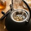 CAST IRON KETTLE 1.8L LARGE BLACK FOR TEA + STEEL INFuser