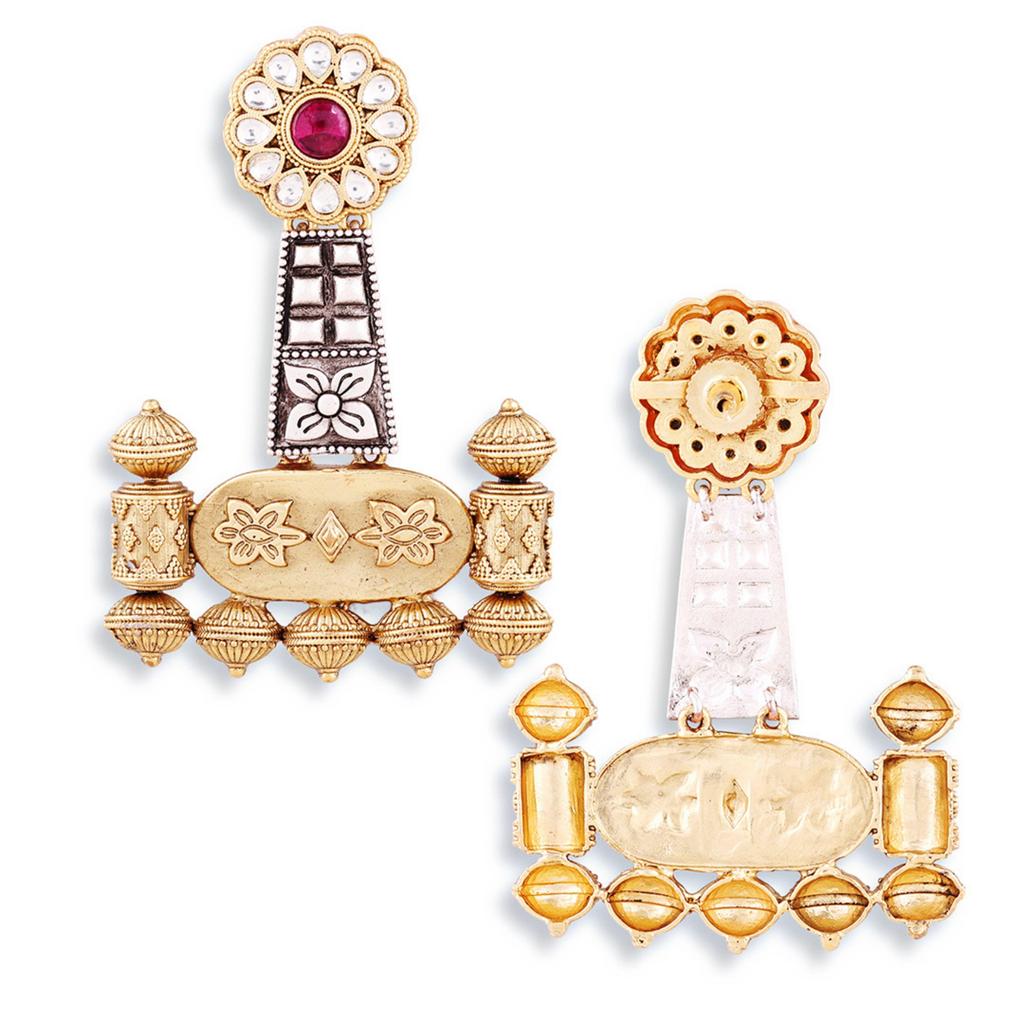 Two Tone Earrings,Dual Tone Jewelry, Handmade Earring, Women Fashion Earrings