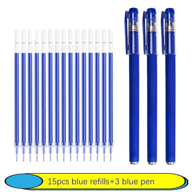 6-25Pc 05mm Gel Pen Kit Neutral Pen Black/Blue/Red Color Replacable Refill Smooth Writing School Stationery Supplies