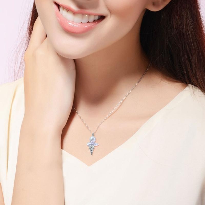 Premium Copper Alloy Ice Cream Pearls Necklace Resin Accent Sturdy for Daily Wear Fashion Accessory Sweet Charm