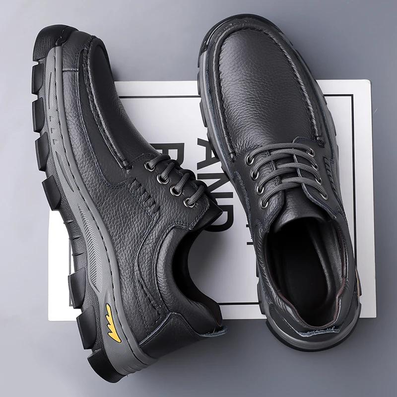 Fashion Non-Slip Mens Casual Shoes Retro Style Walking Sneakers Fashion Comfort Hiking Shoes Handmade Leisure Treking Footwear Trainers