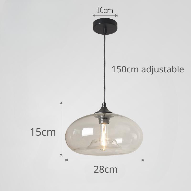 Round Glass Chandelier Modern Minimalist Creative Personality Vintage Colorful Restaurant Bar Single Head Chandelier