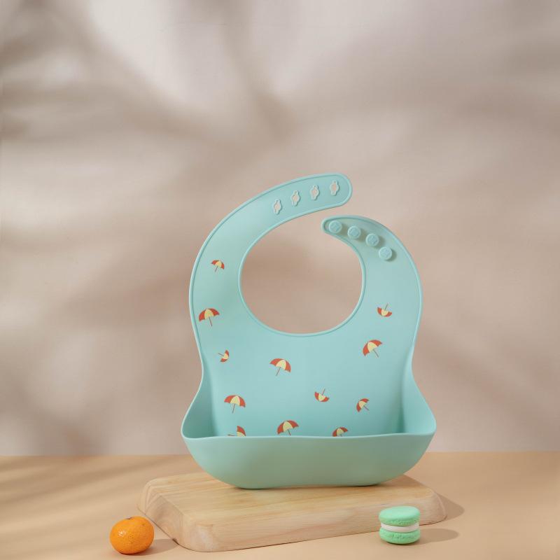 Waterproof Food-Grade Silicone Baby Bib - Leak-Proof, Self-Feeding, Drool Protection