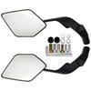 Motorcycle Wide View Rearview Mirror Flip Adjustable Angle Plastic Glass Material Universal Quick Mount For Road Safety