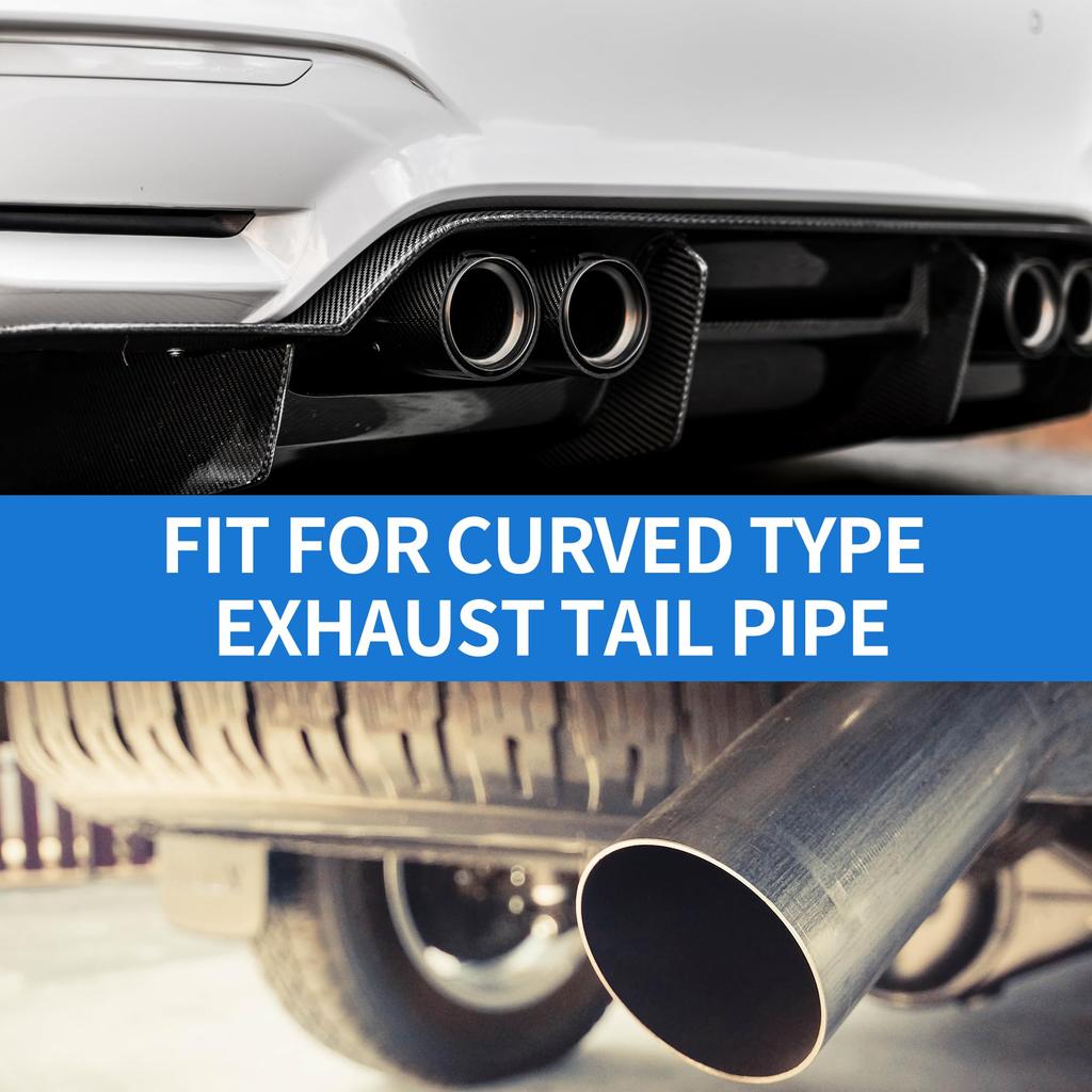 VekAuto Dual Square Exhaust Tip 60 mm Inlet Stainless Steel Silver, Slant Cut, Length 170 mm