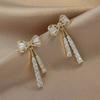 Exquisite Dainty Pendant Earrings Ornament Zircon earring Evening Bow Earrings  Fashion Accessories