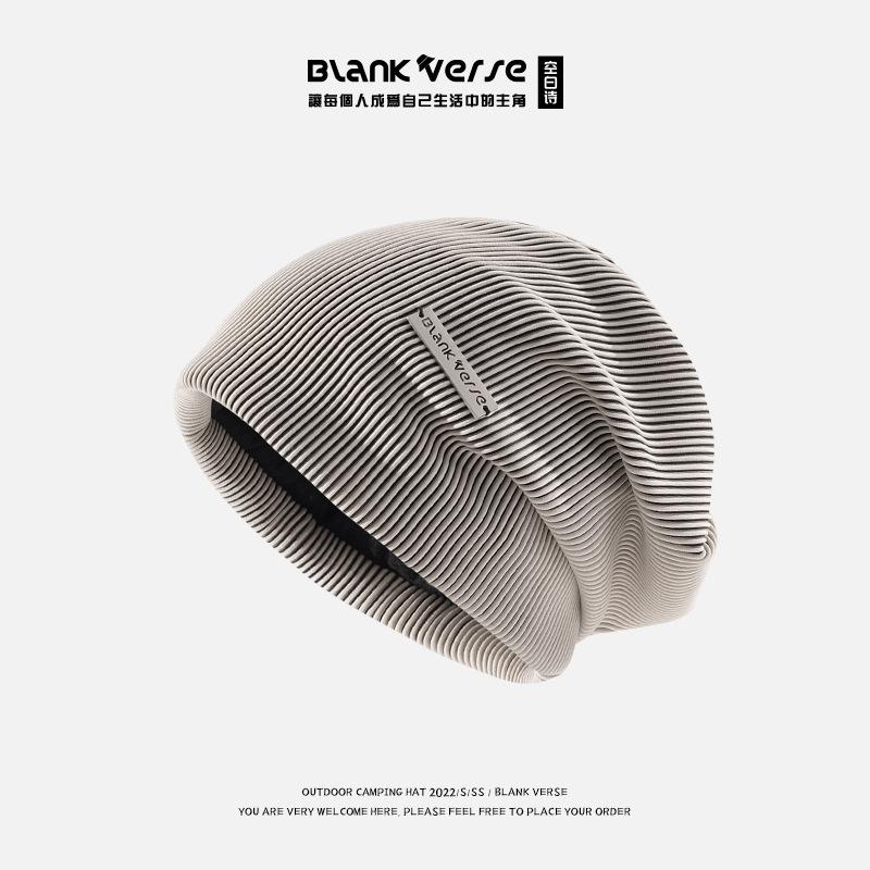 Lazy wind black pile hat women's autumn and winter fashion pullover confinement hat big head circumference showing face small bag head hat