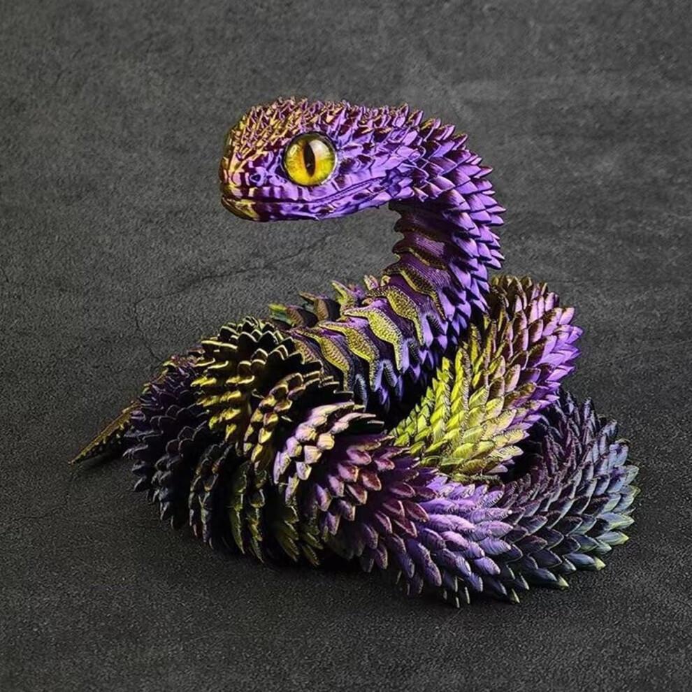 3D Printed Snake Animal Ornament Flexible Joints Twist Fidget Desk Decor Gift