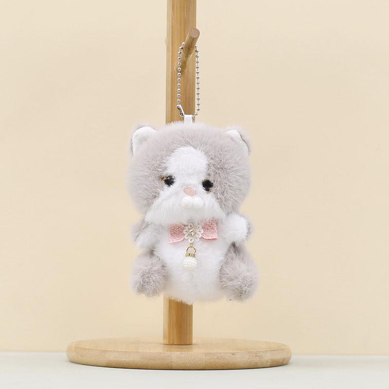 Plush Cat Keychain With Pp Cotton Filling For Cute Bag Decor