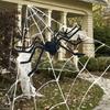 Extra Large Halloween Triangle Spider Web 5M/7M Plush Spider Web Giant Spider Web  Halloween Party