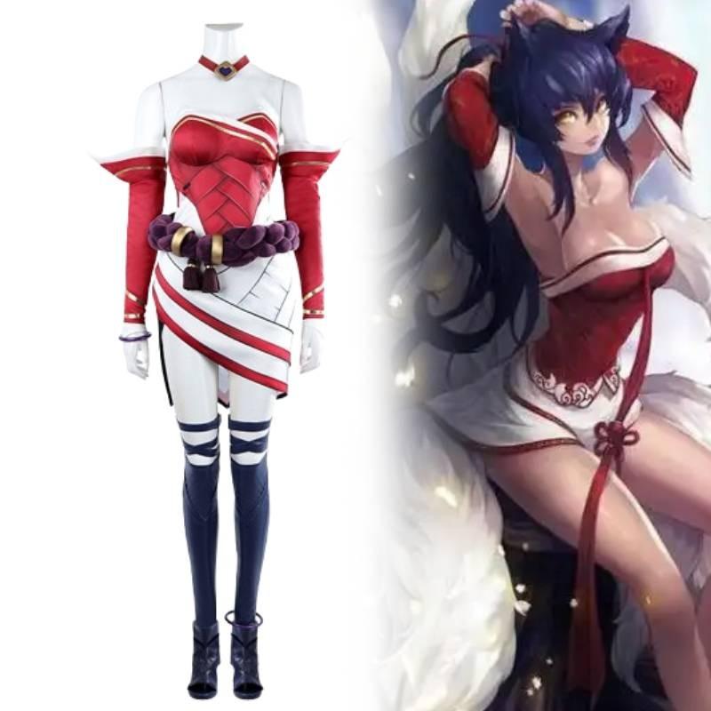 Cosplay Ahri Costume Anime Dress Halloween Roleplay Gifts Performance Stage