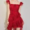 Pure Desire Style Spice Girl Wears French Temperament Trailing Suspender Dress Design Sense Niche Seaside Vacation Style Long Dress