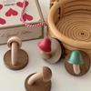 Wooden Mushroom Clothes Hat Hooks Wall Decoration Bathroom Hanger Organizer  Kitchen