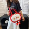 Cartoon Cream Farm Canvas Bag Bag 2025 Summer Soft Girl Bag Funny Versatile Casual Shoulder Oblique Span Bag