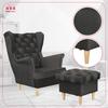 Carol Armchair with Footrest Scandinavian Family Meble Dark Graphite