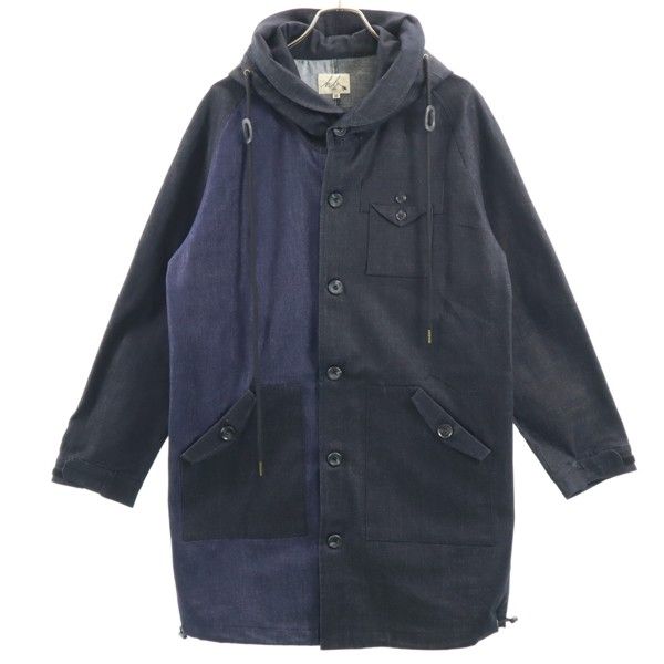 Brand new HB Big Hood Silky Denim Mod coat M Long coat Denim jacket Men's Used