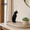 Nordic Style Cat Decor 3D Printed Kitten Sculpture, Minimalist Ornament Matte Geometric Design, Modern Home Black Pink White Statue in White,