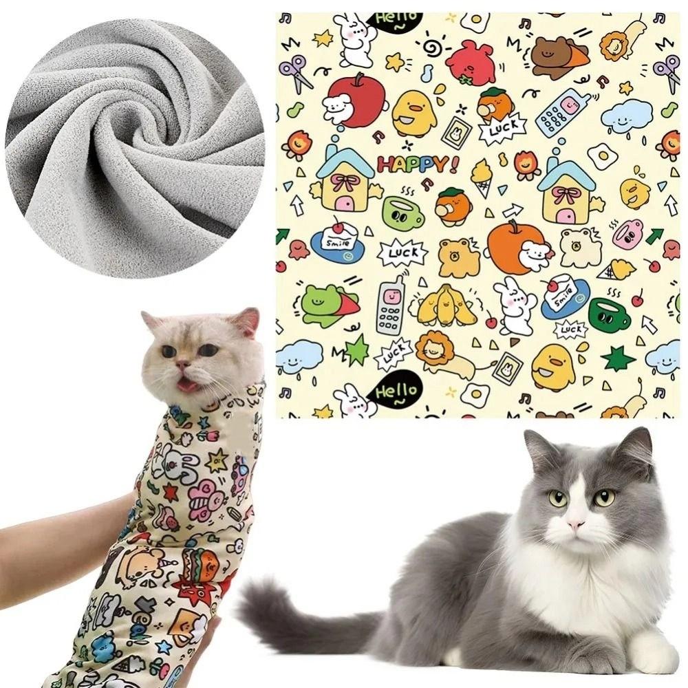 Self-Adherent Cat Restraint Wrap Anti-Scratch Cat Calming Wrap Folding Cosmetic Bag  Home